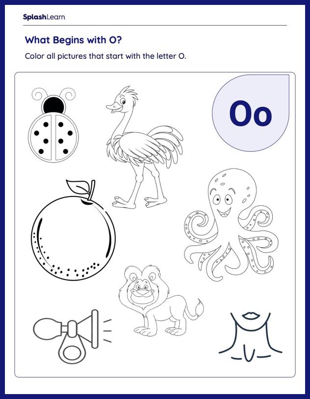 Discover Color The Letter O Printable Reading Worksheet Discover Color The Letter O Printable Reading Worksheet
