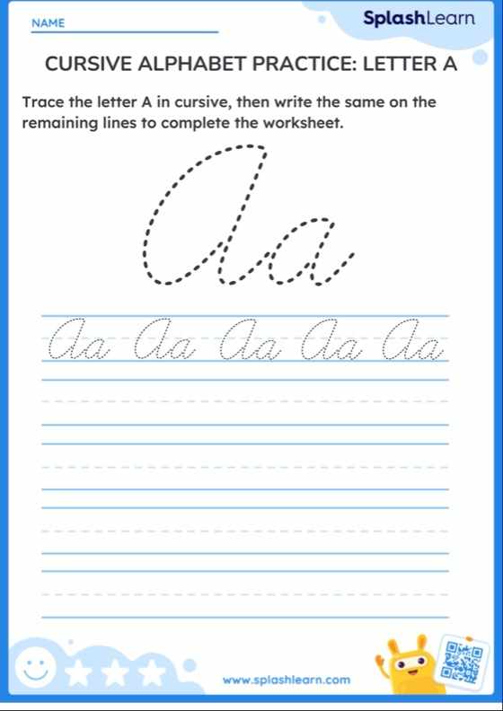 Cursive Letter A Worksheets Free Printable SplashLearn