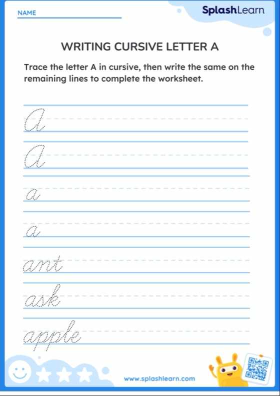 Cursive Letter A Worksheets Free Printable SplashLearn