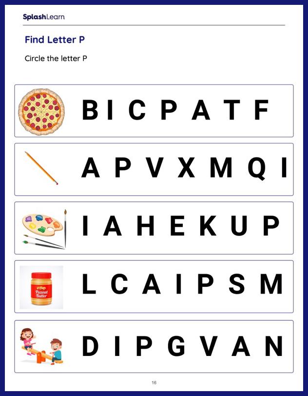 Letter P Worksheets For Kids Online SplashLearn