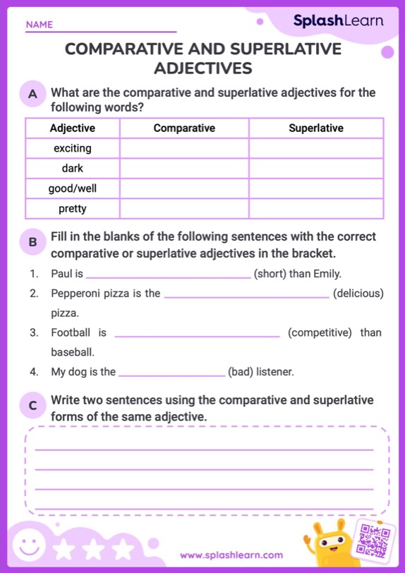 Comparative Adjectives Worksheet