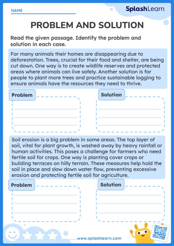 Identify The Problem And The Solution Worksheet
