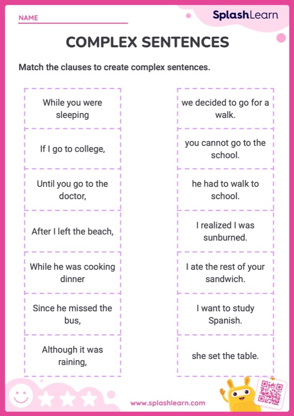Printable Sentences Worksheets Splashlearn