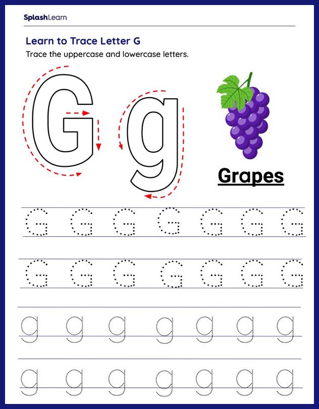 Learn to Trace Letter G - ELA Worksheets - SplashLearn