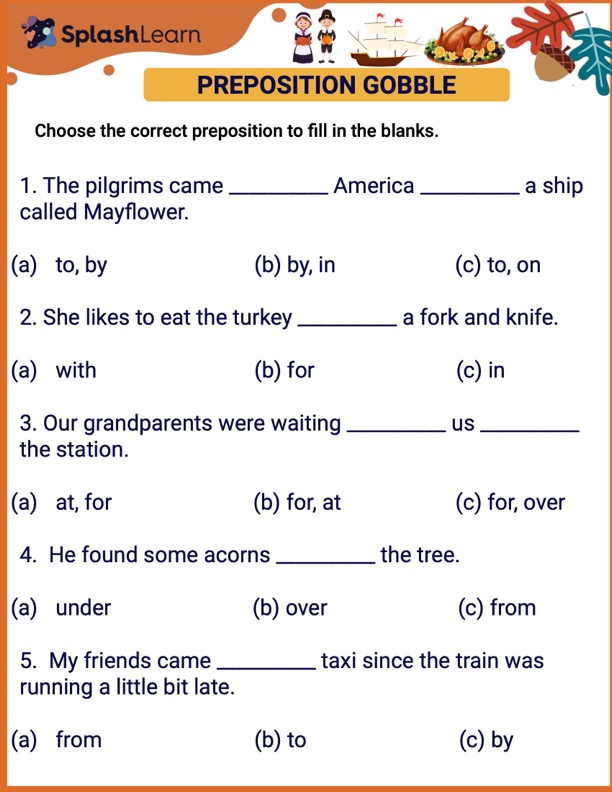 Printable Prepositions Worksheets Splashlearn