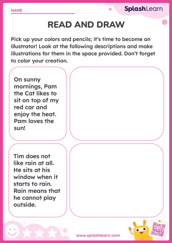 Read and Draw - ELA Worksheets - SplashLearn