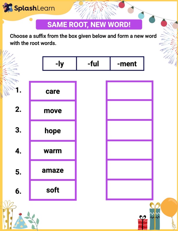 Same Root New Word ELA Worksheets SplashLearn