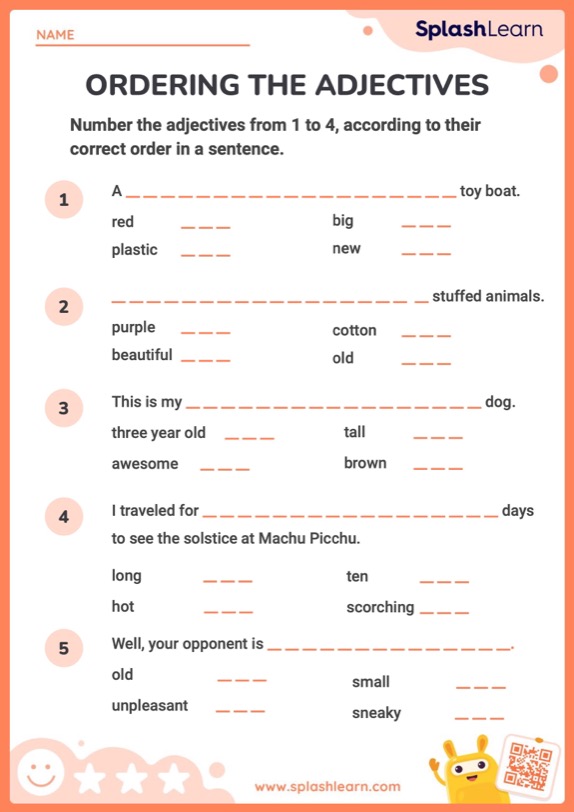 Adjectives Worksheets Grade 3