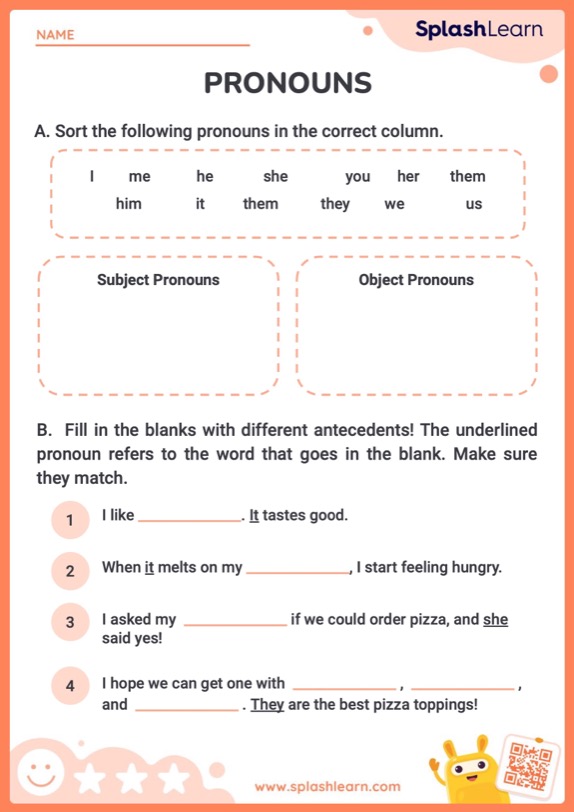 Christmas Pronouns Printable Grammar Worksheet