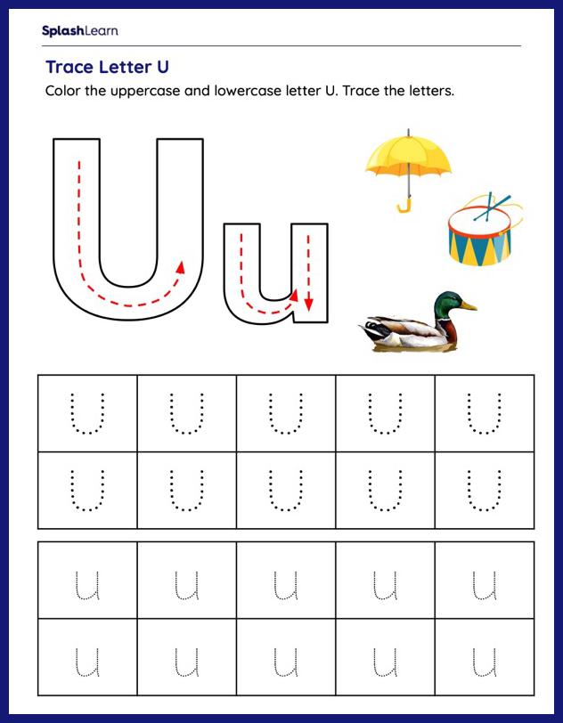Free Letter U Tracing Worksheets Letter Tracing Worksheets Letters U Z Elmo Terrell