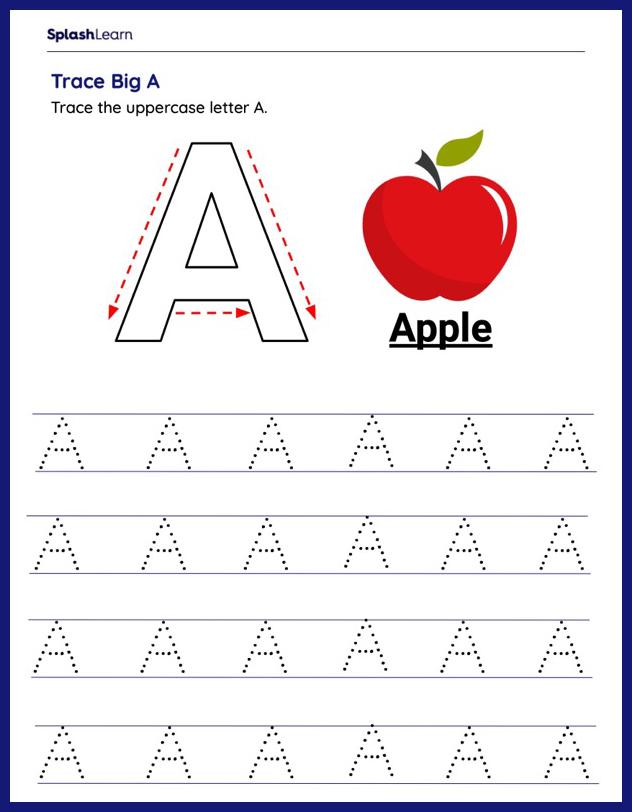 Letter A Tracing Worksheets for Kids Online - SplashLearn