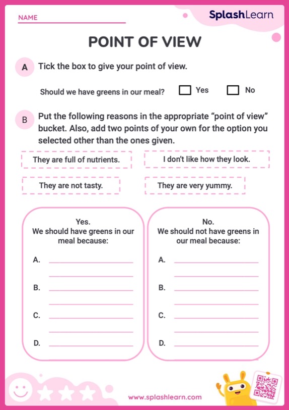 Changing The Point Of View ELA Worksheets SplashLearn