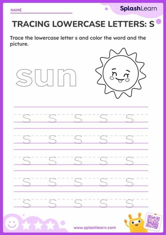 Tracing Lowercase Letters S Worksheet Tracing Lowercase Letters S Worksheet