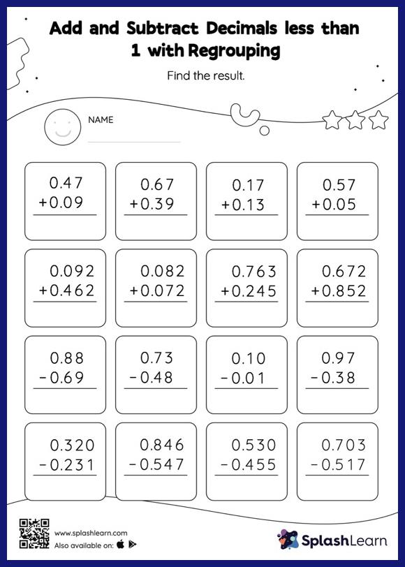 Worksheet Adding And Subtracting Decimals Worksheets For Kindergarten