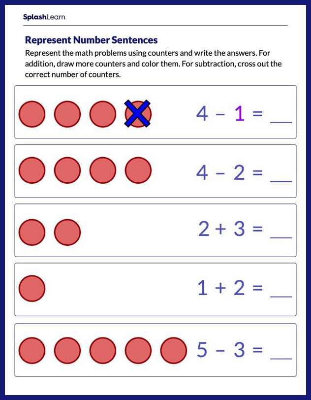 kindergarten math writing problems