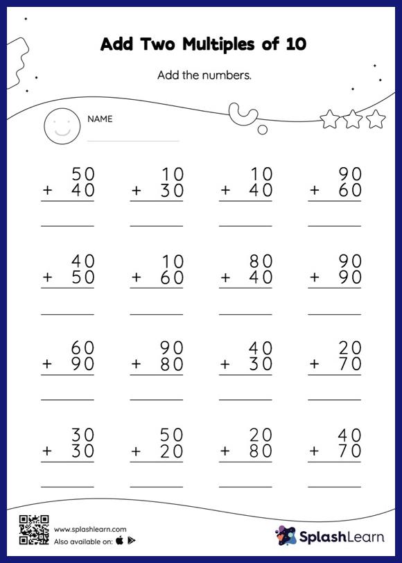 Addition Without Regrouping Worksheets For 1st Graders Online SplashLearn
