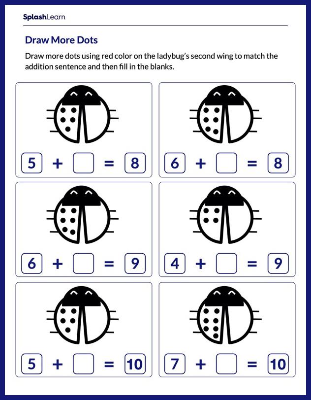 Addition Within 10 Math Worksheets SplashLearn
