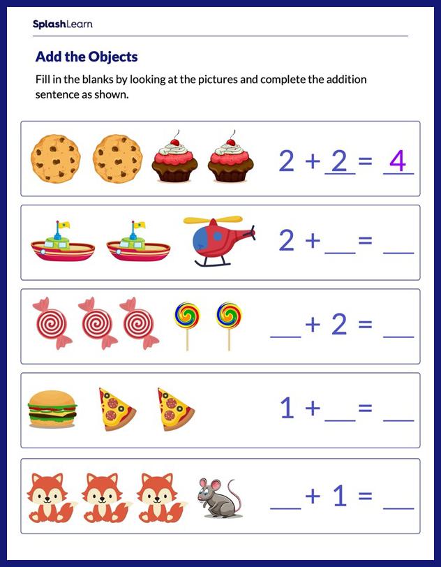 Complete the Addition Equations Worksheet