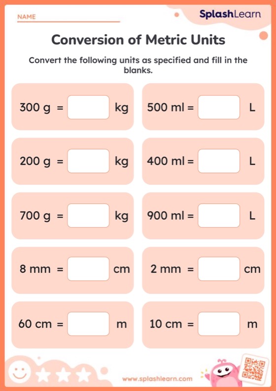 Convert The Metric Units Printable Math Worksheet