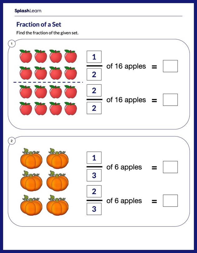 Fractions Of A Set Worksheets Worksheets Printable Free
