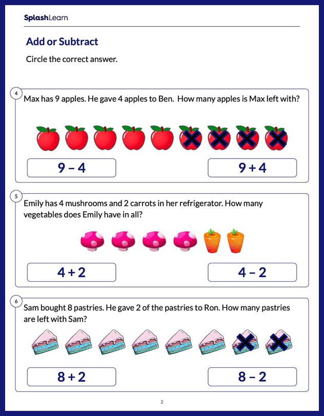 Identify Math Expression for Word Problems Worksheet