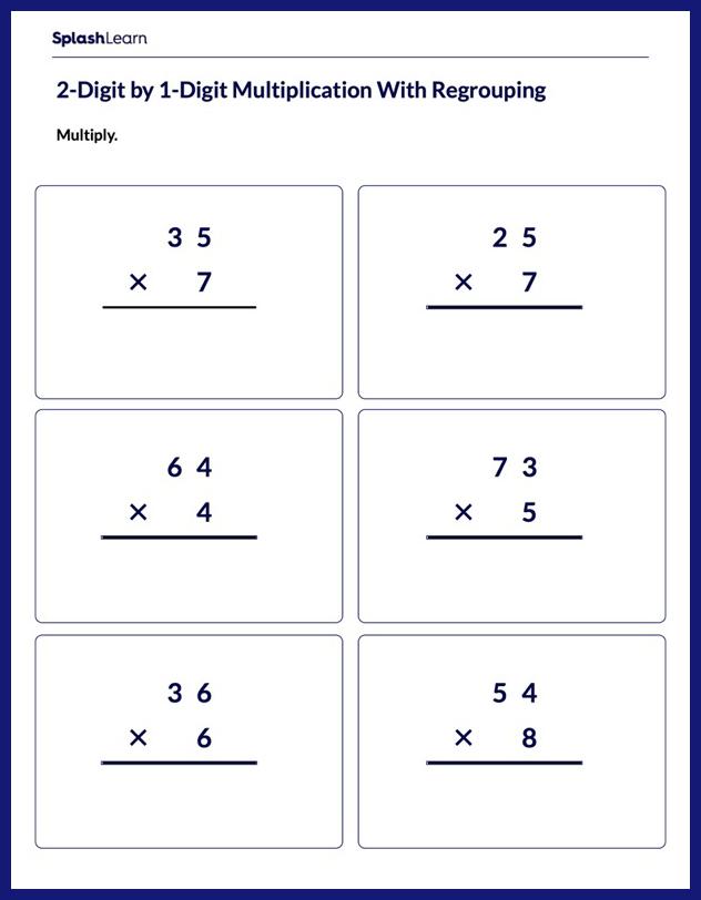 2 By 2 Digit Multiplication Worksheet Worksheets For Kindergarten