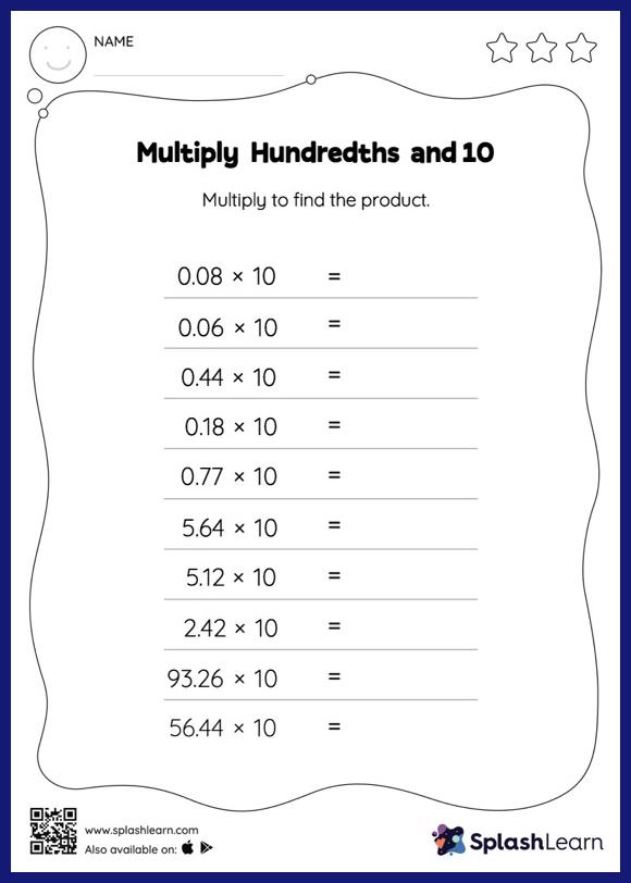 Grade 5 Math Worksheets Decimal Multiplication 1 2 Digits K5 Learning