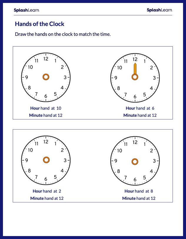 Show the Time Using Hands Worksheet