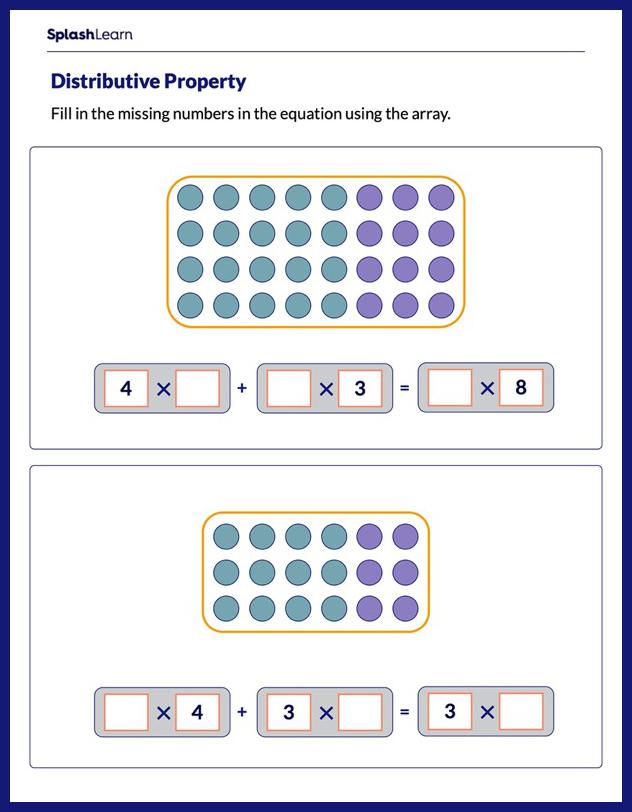 Multiplication Properties Worksheets For 4th Graders Online SplashLearn