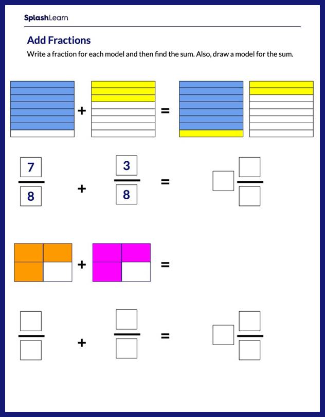 Fractions With Models Worksheets