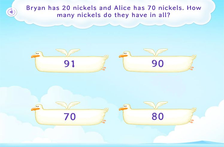 Word Problems to Adding Multiples of 10 Game