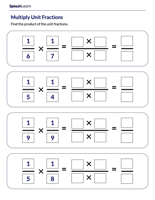 multiplying fractions worksheets for kids online splashlearn