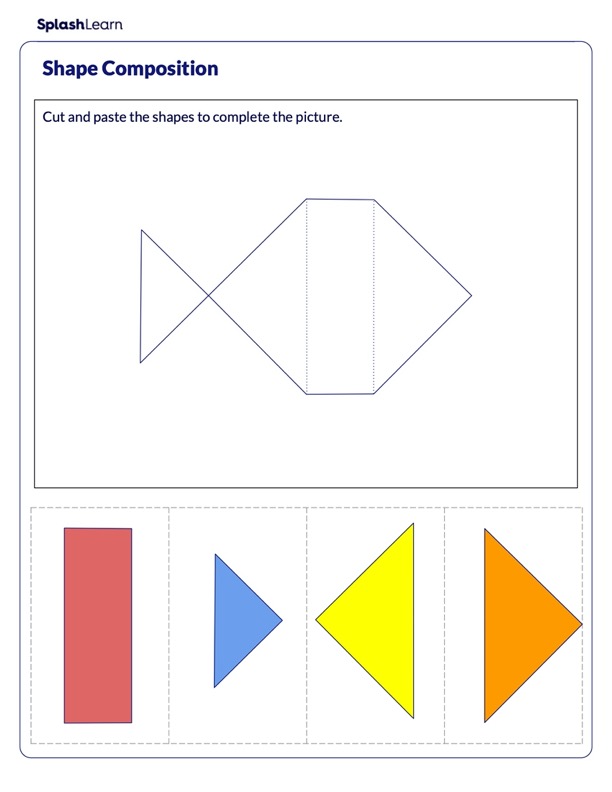 Make a Fish using Shapes - Math Worksheets - SplashLearn
