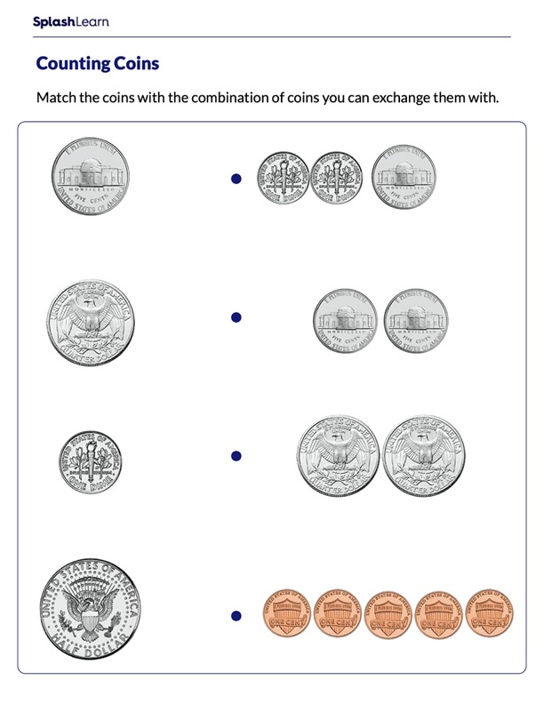 counting money worksheets for 1st graders online splashlearn