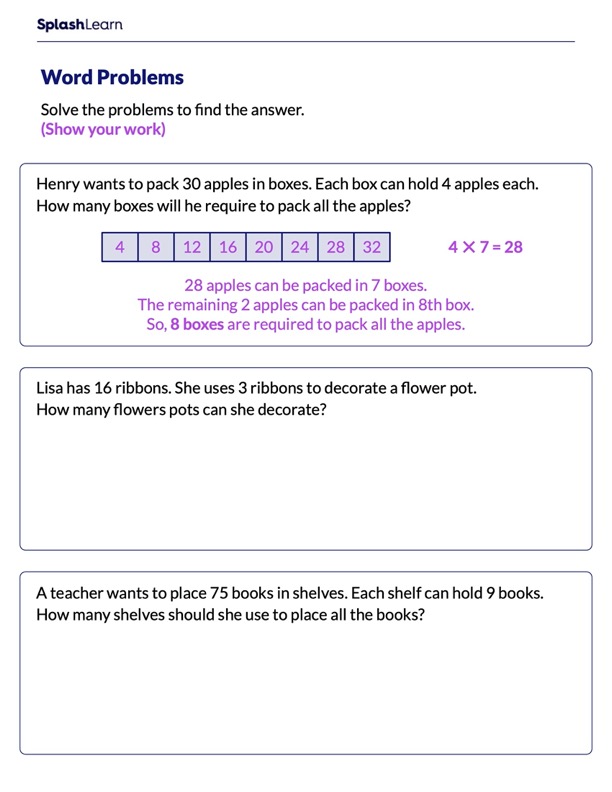 problem solving division grade 4