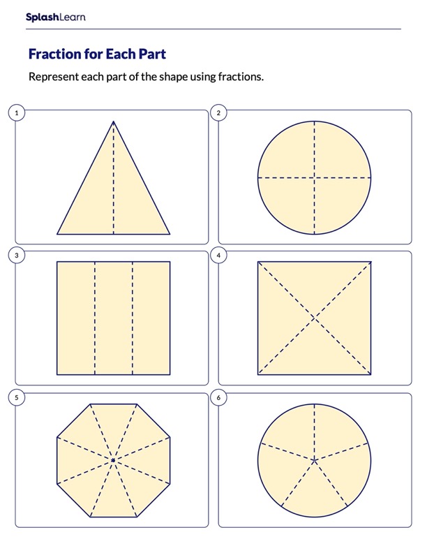 Visual Fractions Worksheets