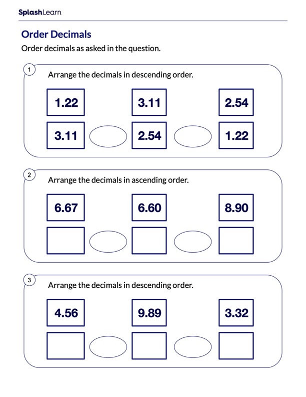 Decimal Worksheets for 5th Graders Online - SplashLearn